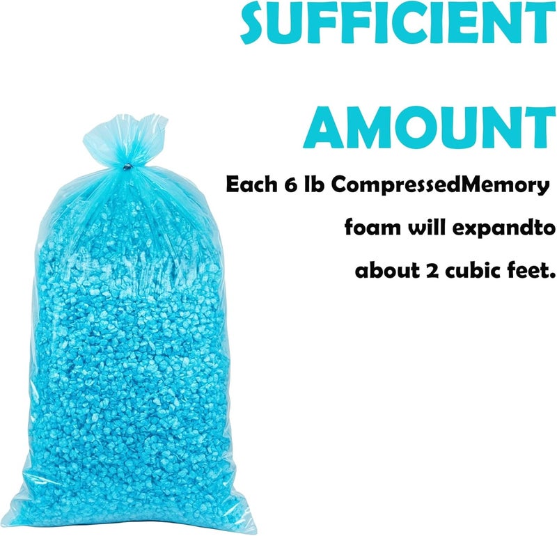 Uptotop 6LB Shredded Memory Foam Filling, Bean Bag Filler Foam Refill Pillow Stuffing Foam, Soft Stuffing for Dog Bed Couch Cushion Chair Arts Crafts, Added Gel Particles (Blue) - Image 2